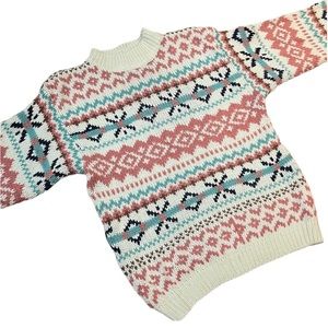 Vintage Jacquard Print Knit Sweater